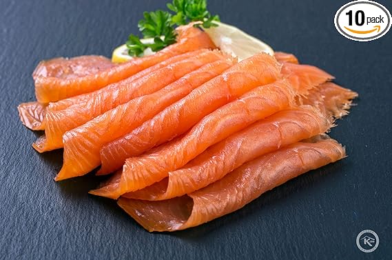 10 X 4 Oz Most Awarded Fully Trimmed Pre Sliced Smoked Salmon Nova All Whisky Honey Amazon Com Grocery Gourmet Food
