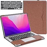 TYTX Compatible with MacBook Pro 14 Inch Leather Case 2025 2024 2023 2022 2021 Release M5 A3434 M4 A3112 A3185 A3401 M3 A2918 A2992 M2 A2779 M1 A2442, Protective Folio Book Cover, Dark Brown