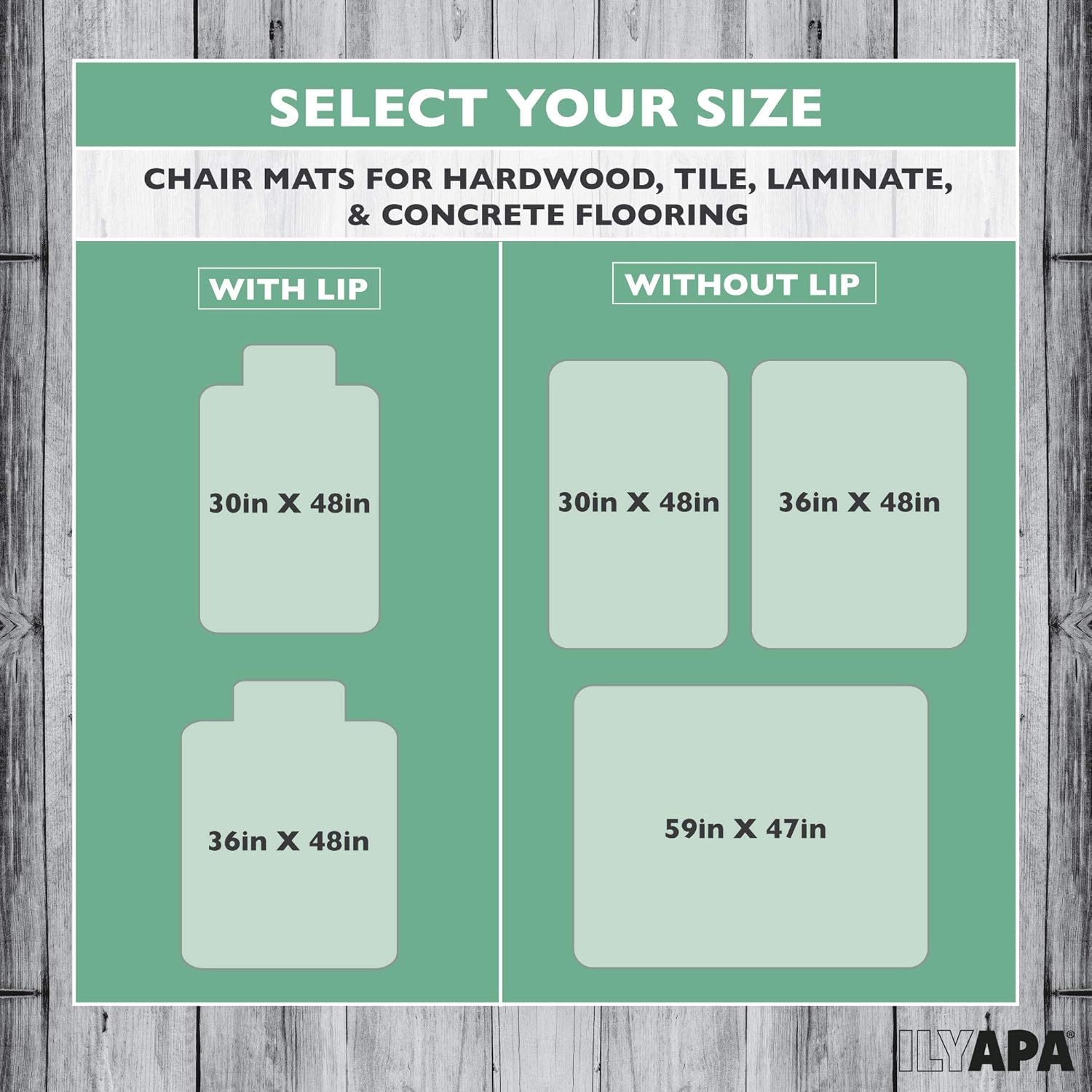Ilyapa Office Chair Mat for Hard Floors 36" x 48" Heavy Duty Clear, PVC Chair Mat for Hardwood and Tile Floors, Protective Floor Mat for Home or Office : Office Products