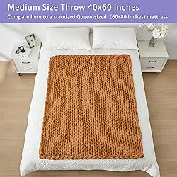 Bigacogo Chunky Knit Throw Blanket for Couch, 40x60