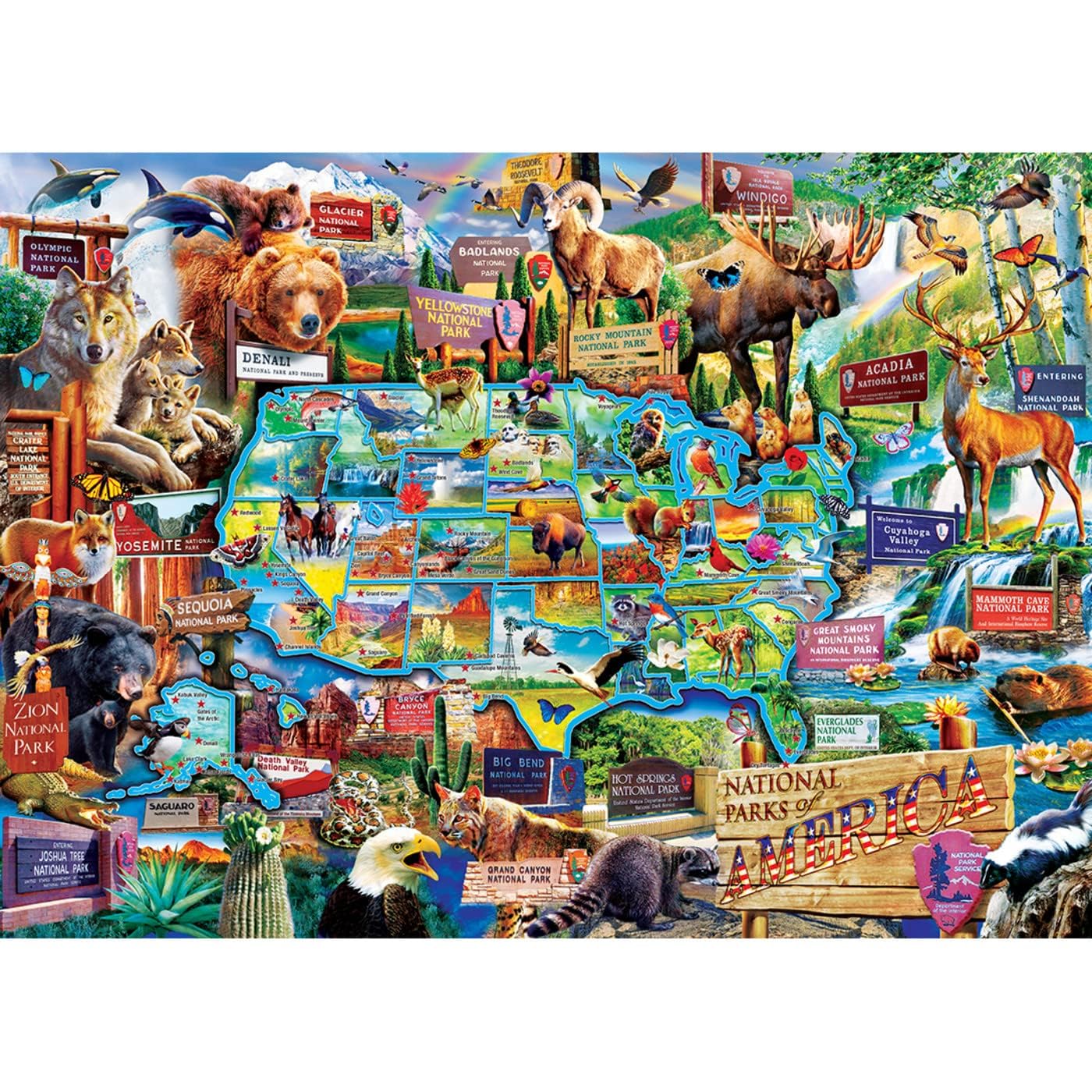 MasterPieces - 1000 Piece Jigsaw Puzzle, National Parks of America, Fun for Adults, Family, Kids 19.25
