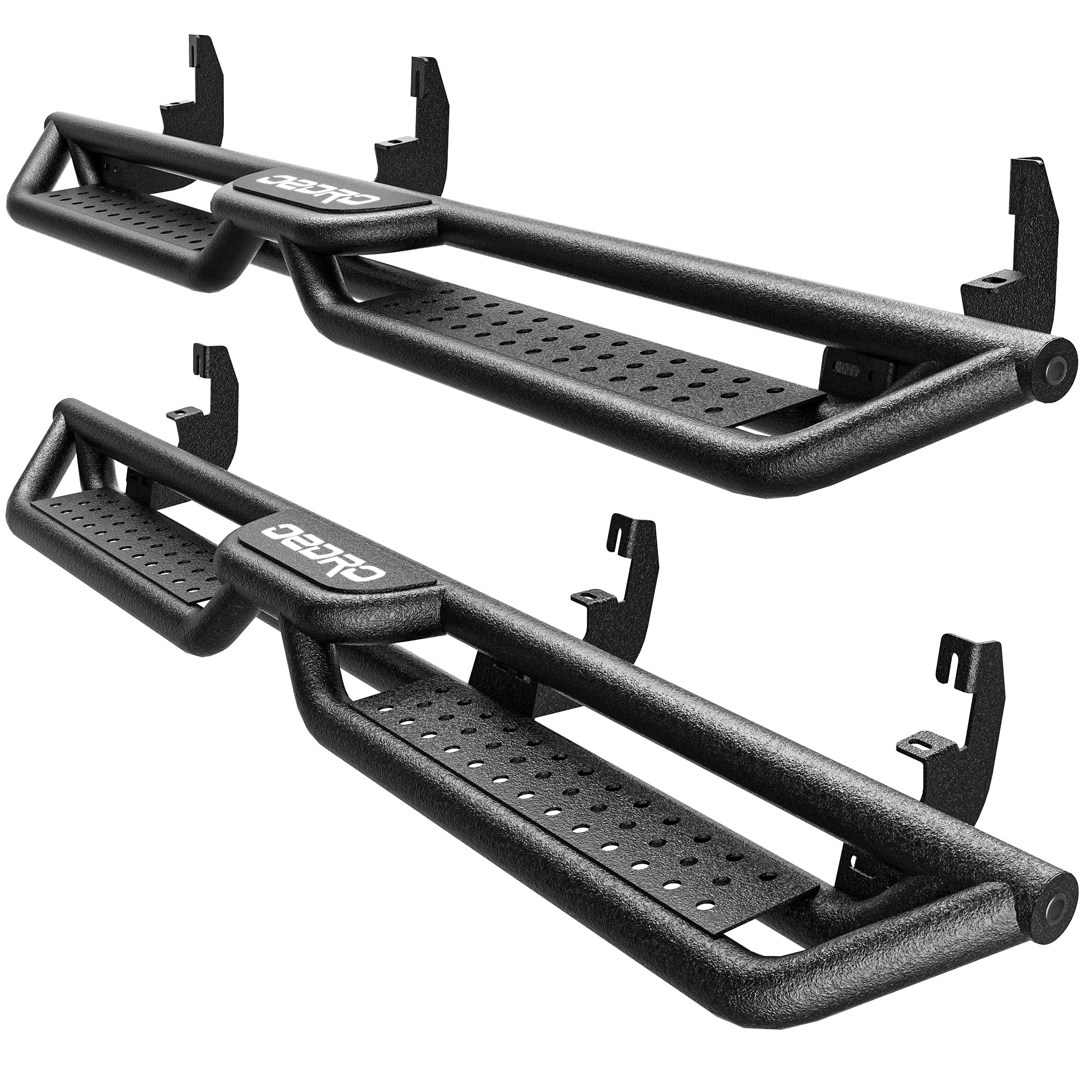 Photo 1 of Running Boards Compatible with Chevy Colorado Crew Cab 2015-2025 & GMC Canyon Crew Cab, Two-Stair Side Steps Rail Drop Nerf Bars Carbon Steel