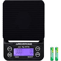 Apexstone Coffee Scale with Timer,Coffee Scale with Timer Small,Pour Over Coffee Scale Timer,Coffee Scales with Timer…