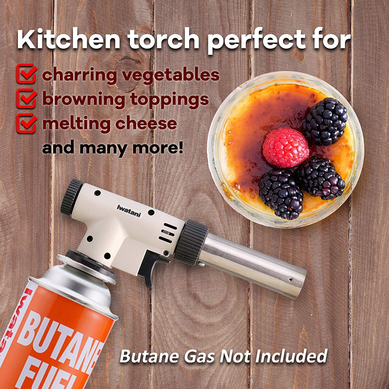 Iwatani PRO2 Culinary Butane Torch for sous vide, crème brulee