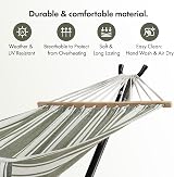 VonHaus Hammock with Stand Freestanding 2 Person Polycotton Green view 6