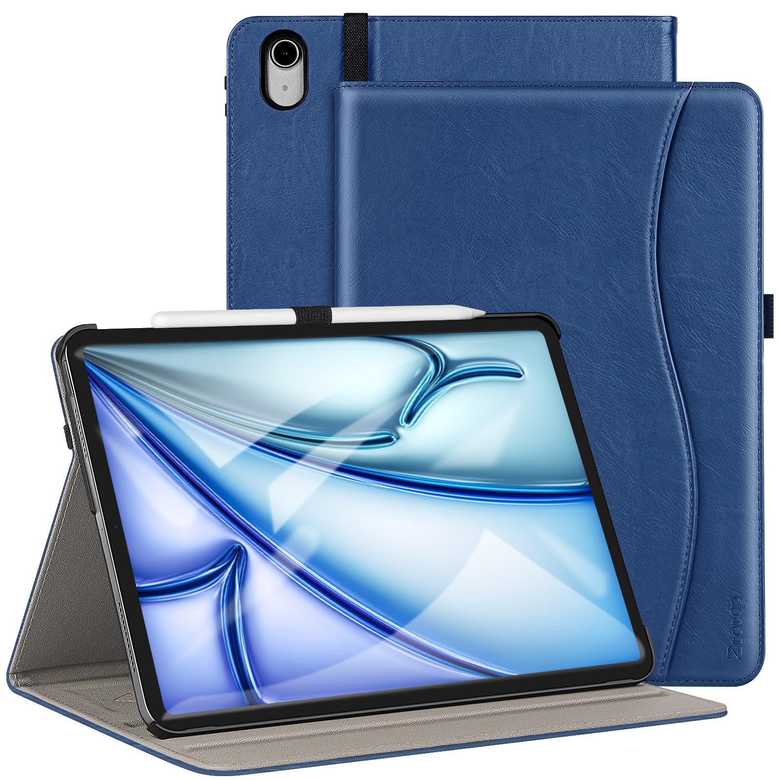 Photo 1 of ZtotopCases for iPad Air 13 inch M3 2025 & 2024 M2 Case/iPad Pro 12.9 Case 3rd Generation 2018, Premium Leather Folio Cover (Supports iPad Pencil Charging), Auto Sleep/Wake, Multiple 4 Angles – Blue