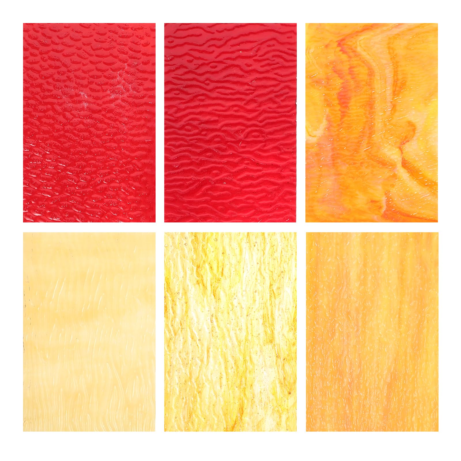 Milisten Stained Glass Sheets 6 Pieces 5.91X3.94In Water Ripple Textured Colored Cathedral Tiles for DIY Crafts and Wall Murals