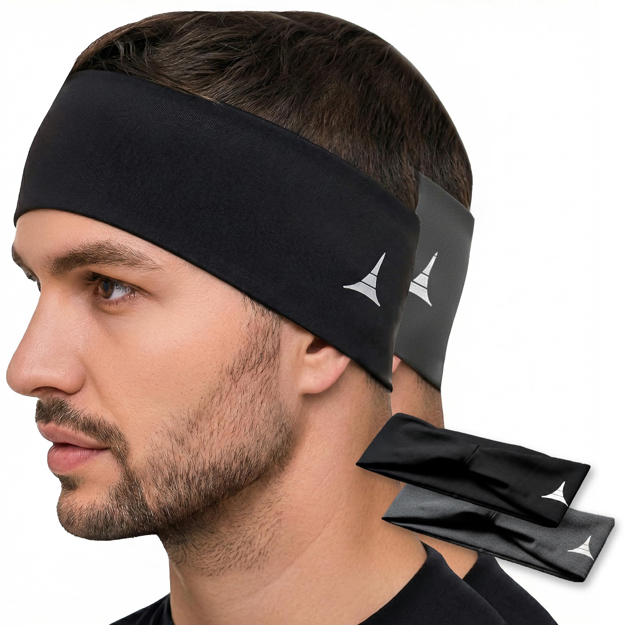 French Fitness Revolution - Stretchy Sports Headband for Men & Women - Guys Sweatband for Running, Cycling, Basketball, Yoga, Fitness - Moisture Wicking Workout Hairband - Made in Europe — image 1