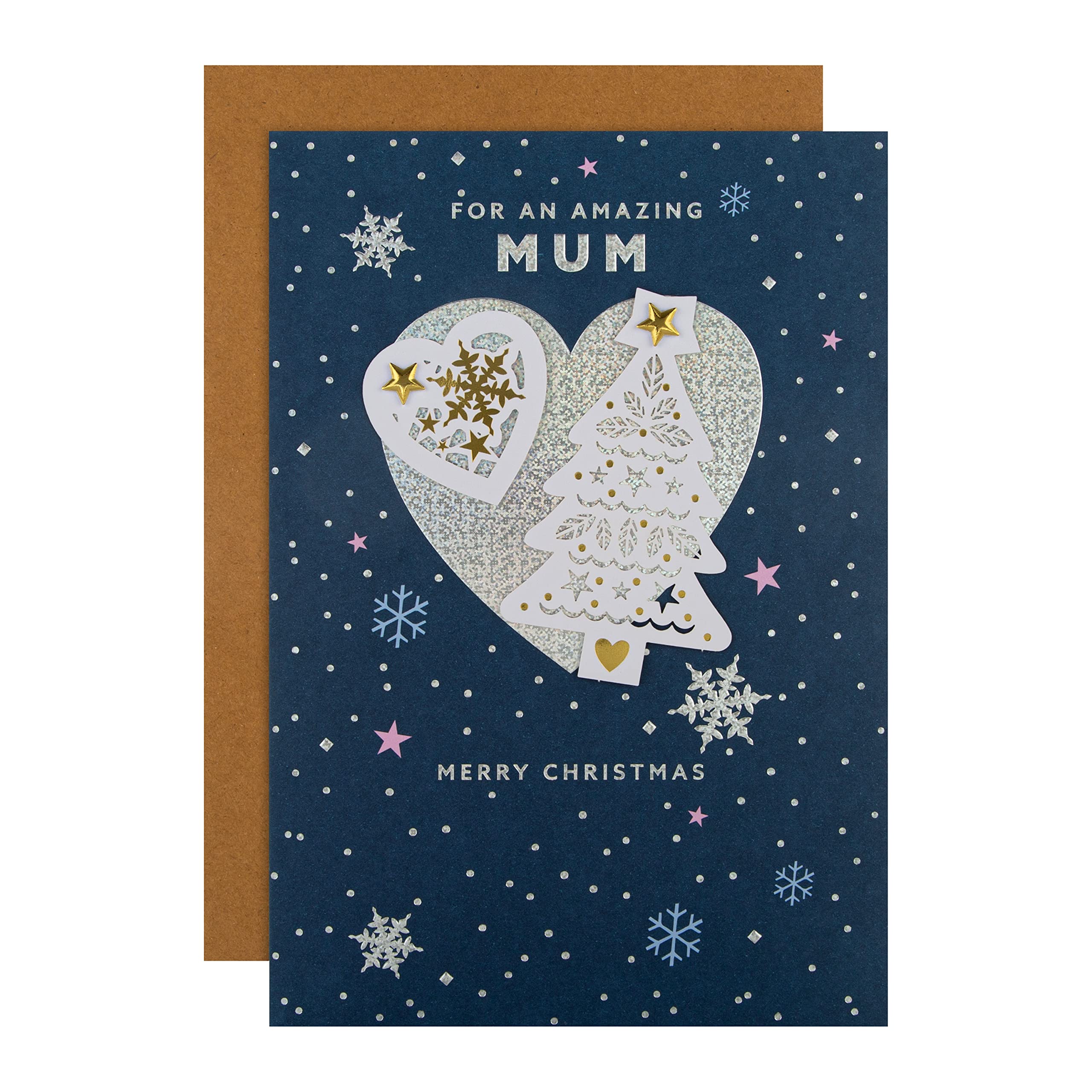 Hallmark Christmas Card for Mum - Contemporary Laser Cut Design