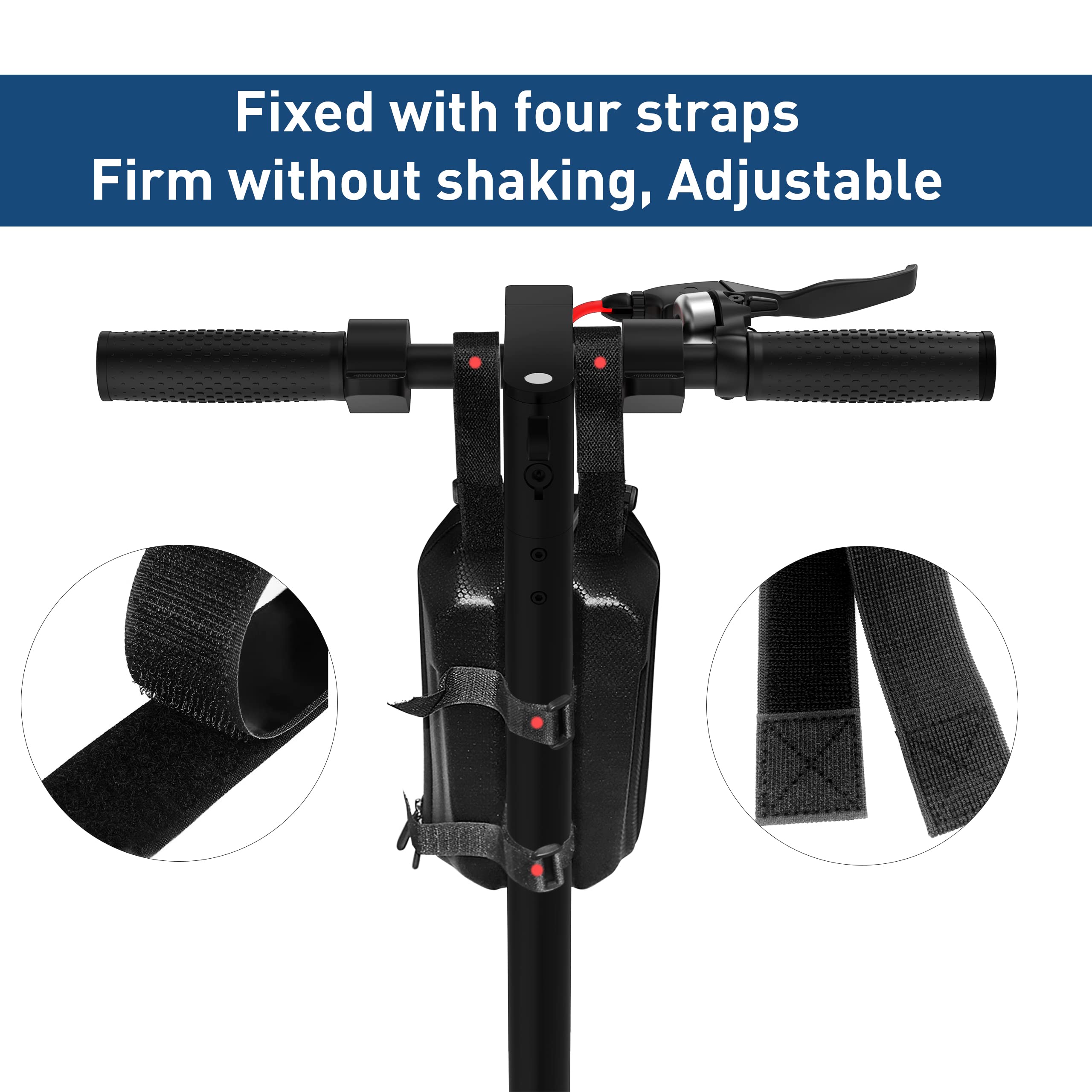 Hiboy Scooter Storage Bag, 3L/4L Large Capacity Scooter Handlebar Bag, Front Hanging Bag for Electric Scooter/Electric Bike, for Carrying Chargers, Phone, Keys with Waterproof Hardshell EVA Material