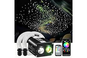 ATOKEE Twinkle Starlight Headliner Kit Mixed 700pcs 9.8ft, 20W Dual Color Dual Head Fiber Optic Star Lights Kit for Car Roof with APP/Remote Control