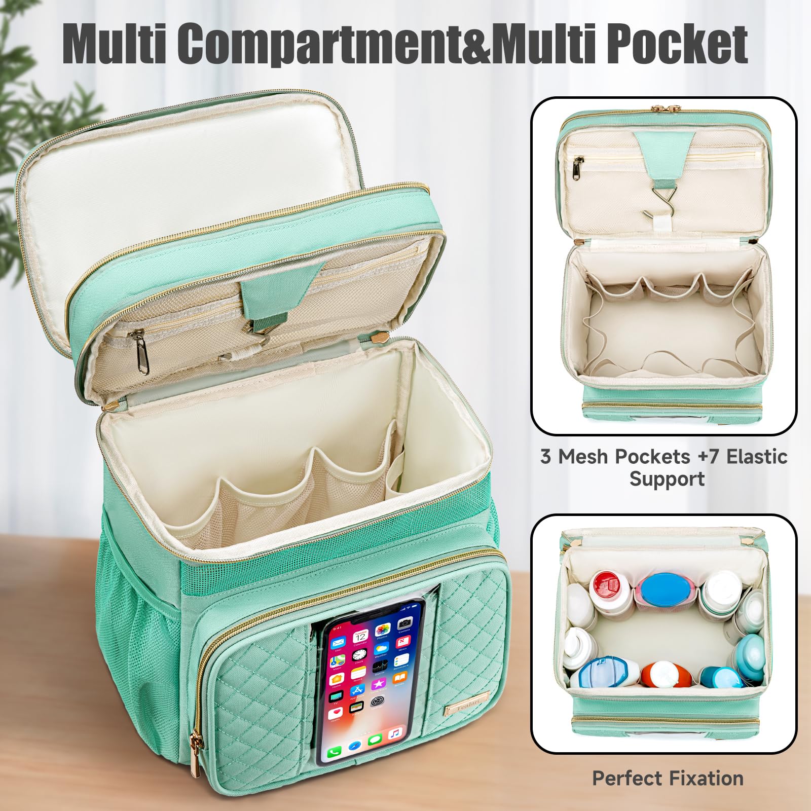 Tealari Large Toiletry Bag for Women Men,Bathroom Bag,Water Resistant Shower Bag,Makeup Bag,Portable Shower Caddy for College Dorm,Hanging Travel Toiletry Bag with Transparent Waterproof Phone Pocket