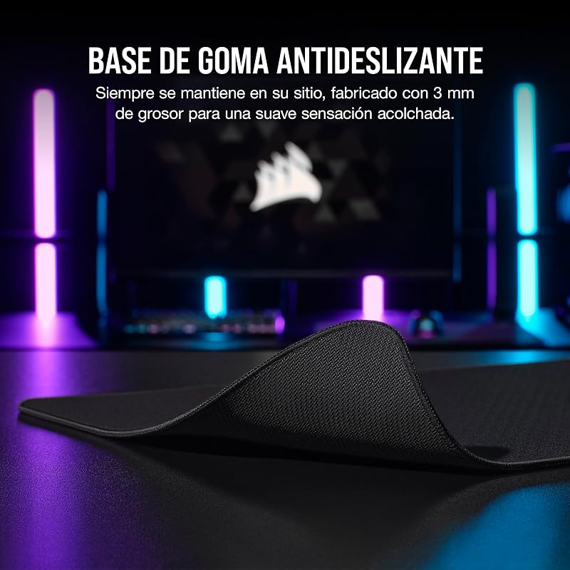 Tapete de rato MM500 v2 Extended Gaming em Tecido Híbrido – 93cm x 30cm – Revestimento à prova de salpicos – Bordas Cosidas Anti-Riscos – Base de Borracha Antiderrapante – Preto