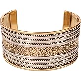 Touchstone Indian Bollywood Handcrafted Slip In Easy To Wear Stylish Wrist Enhancer Designer Broad Jewelry Cuff Bracelet For Women and Men.