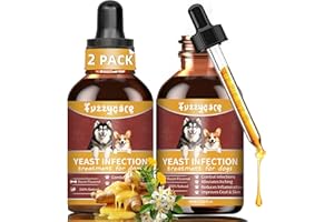 FUZZYCARE 2pack Natural Yeast Infection Treatment for Dogs, Dog Ear Infection Treatment & Dog Yeast Infection Treatment, Ear Infection Treatment for Dogs Help Supports Allergy, Itch & Inflammation Relief