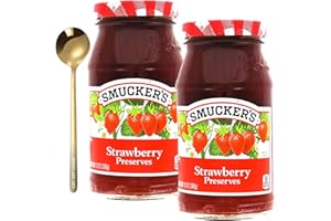 westlake art Strawberry Preserves,12 Oz, Bundled With Golden Ss Spoon - Strawberry Spread, Fiber-Rich, No Added Sugar, Vibrant & Fresh Flavor, Ideal For Toast & Snacks, Gluten-Free (Pack of 2)