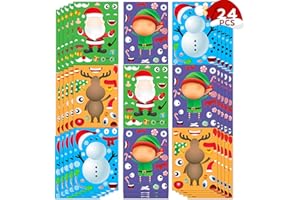 Happy Storm Christmas Stickers for Kids, 24 Sheets Make Your Own Santa Snowman Face Stickers Christmas Crafts for Kids Christmas Party Favors Supplies Activities Games Gifts Stocking Stuffers for Kids