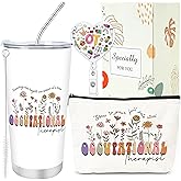 Keluna Occupational Therapy Gifts for Women - 3Pcs Occupational Therapist Gift Set, 20oz Tumbler with Straw, OT Badge Reel Makeup Bag, Speech Therapist Thank You Appreciation Birthday Christimas Gift
