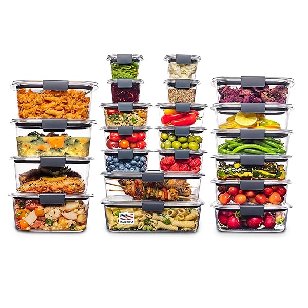 RUBBERMAID BRILLIANCE BPA FREE 44-PIECE FOOD STORAGE CONTAINERS...