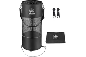 Gydoty Boat Trash Bag Can - Boat Accessories Boat Owner Gifts for Men Boating Must Haves Reusable Mesh Boat Garbage Container(Black,YKK Long Zipper)