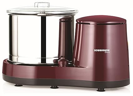 Sowbaghya 2 Lit Diva Wet Grinder (Maroon) with Attachment