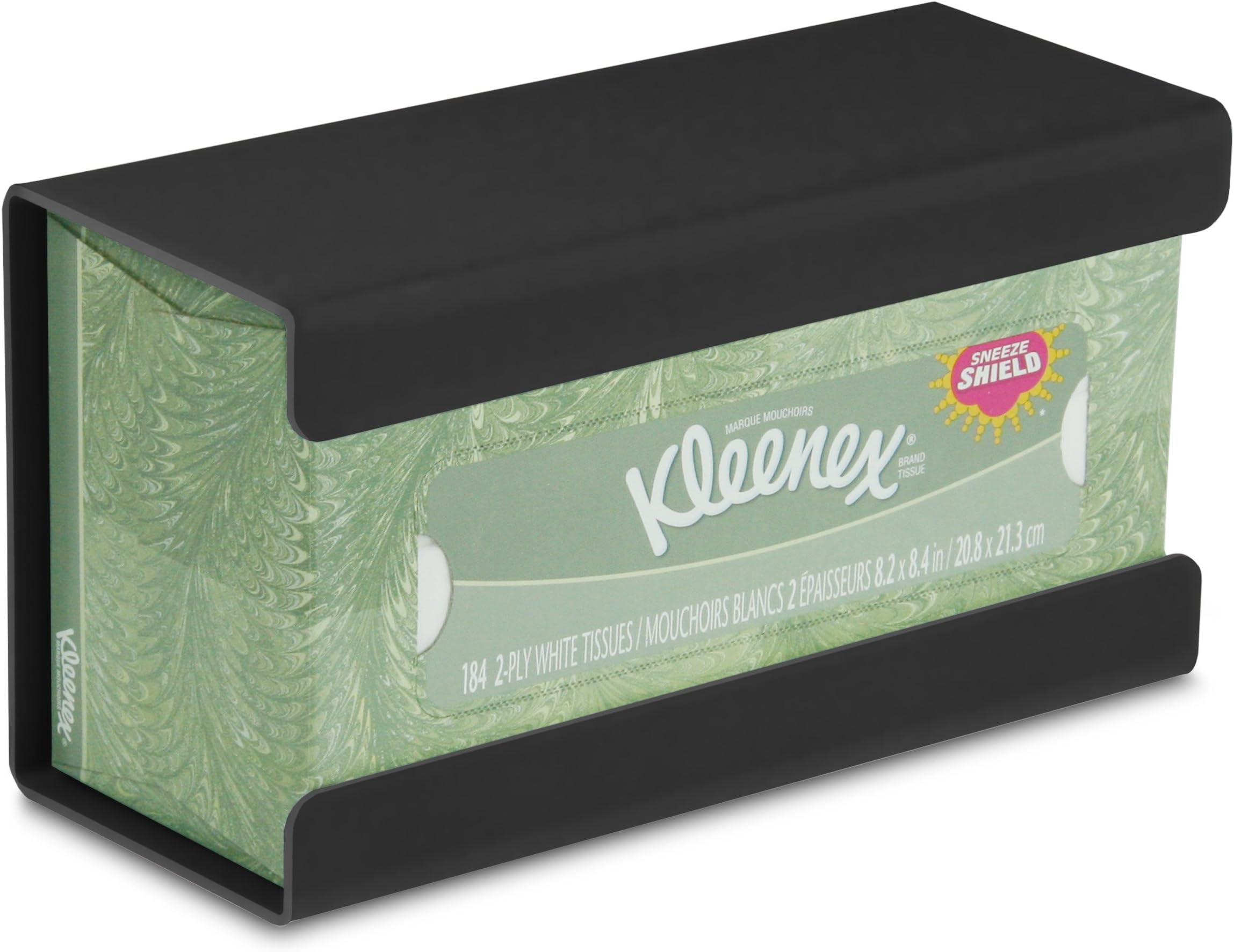 TrippNT 51213 Plastic Wall Mountable Kleenex Box Holder, 9-5/8" Width x 5-1/4" Height x 4" Depth, Medium, Black