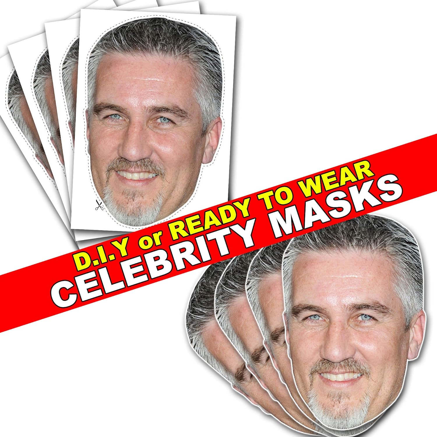 Party People 1 x Paul Hollywood - Celebrity Face Mask - Ready To Wear - Paul H, Ready-to-wear