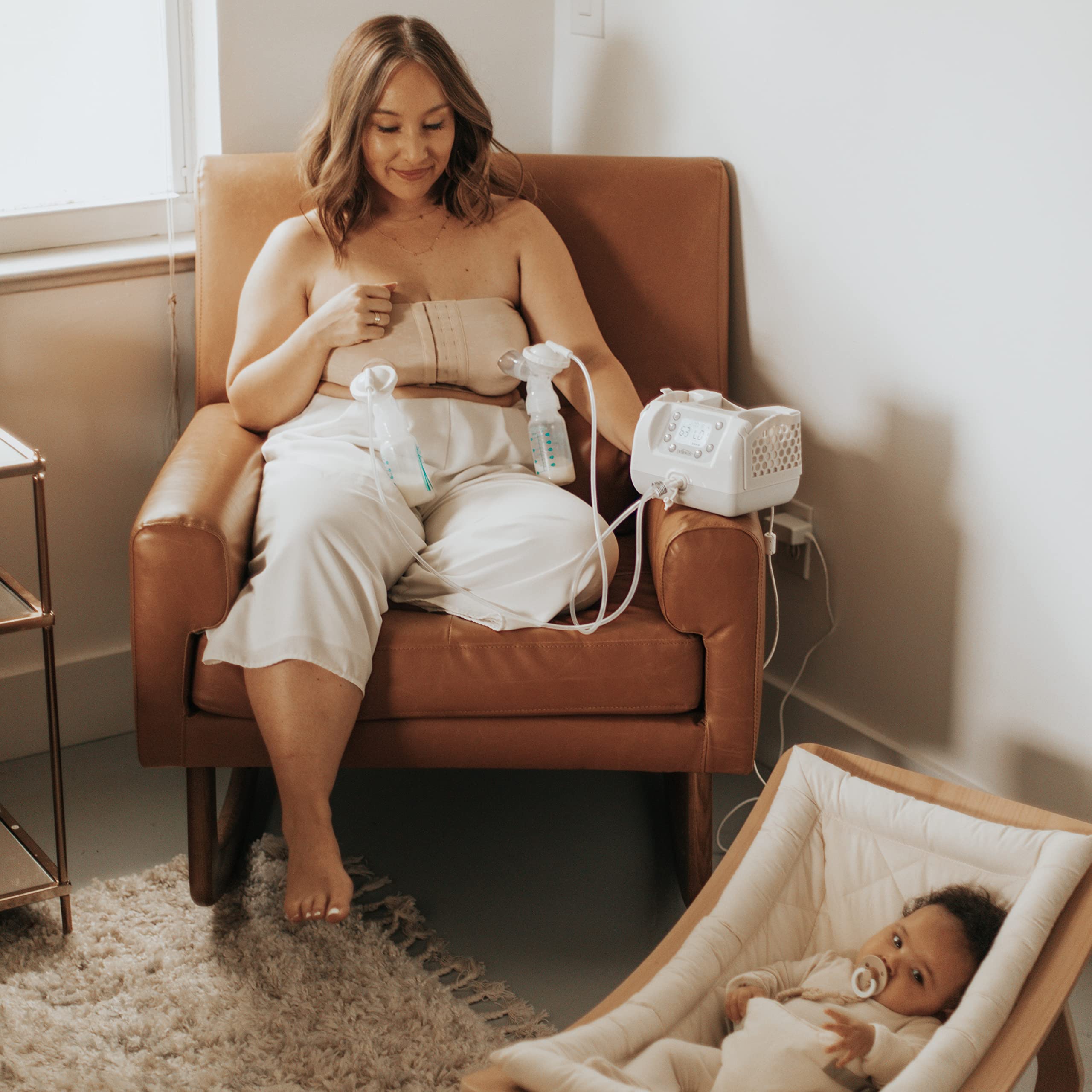 Dr. Brown's Customflow Hospital Strength Double Electric Breast Pump with Adjustable Settings, includes Breast Milk Collection Bottles, Flanges & Other Pumping Essentials