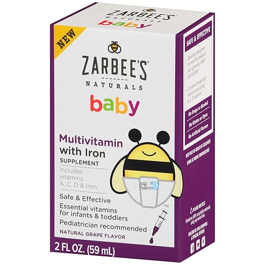 Zarbee's Naturals Baby Multivitamin with Iron, Natural