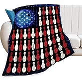 Super Cozy Soft Bowling Throw Blanket - Warm Plush Fluffy Women Men Lightweight Fleece Flannel Gifts for Kids Adults 50"X40"