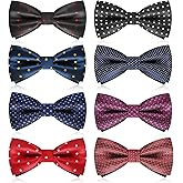 Neptniopllab Men's Bow Tie, 8 Packs Pre-Tied Bow Tie, Adjustable Formal Tuxedo Bowtie Set for Men Wedding Gift