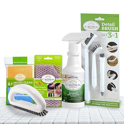 Buy 5 In1 Ultimate Grout Cleaner Set 24oz Grout Tile Cleaning Spray Brushes And Best Scrubbing Cloths Whiten Brighten Dirty Grout Tiles Seams Floors Bathroom Showers Kitchen Counters Usa