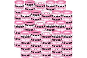 Karenhi 200 Pcs Breast Cancer Awareness Bracelet Silicone Pink Ribbon Bracelets with Hope Faith Strength Courage Inspiring Rubber Pink Wristbands Breast Cancer Gifts for Women Men Party Favors Supply