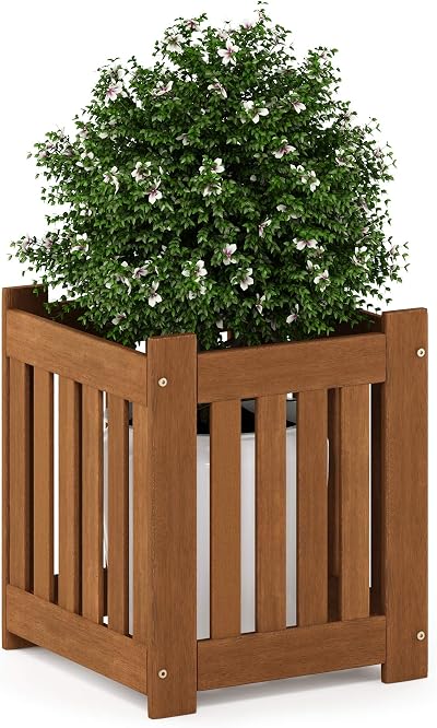 Furinno Tioman Hardwood Outdoor Flowerbox Teak Oil Treated Meranti Wood