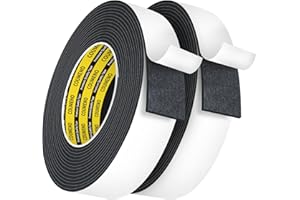 COUMENO 2 Pack EVA Single-Sided Adhesive Foam Tape,Single-Sided Sealing Strip Foam Pad Sponge Tape Window Weatherproof 2inX16
