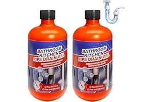QWATUY drain clog remover,Drain Clog Dissolver, Drain Opener-Cleaner,Toilet Clog Remover-Professional Strength Liquid Pipe Build Up Remover 500mL per bottle (2 pcs)