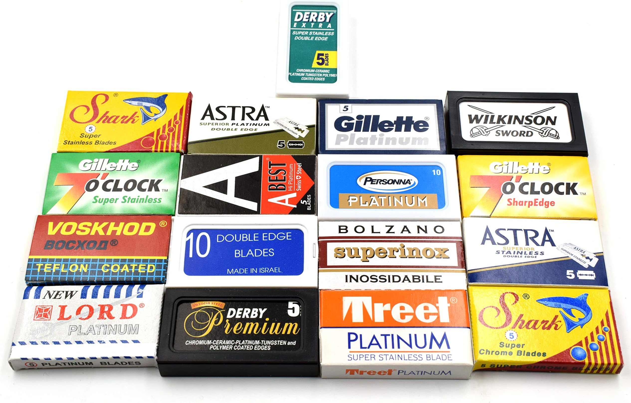 100 Excellent Quality Double Edge Razor Blades Sampler (17 different brands)