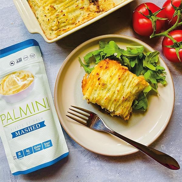 PALMINI MASHED | LOW-CARB, LOW-CALORIE HEARTS OF PALM MASH | KETO, GLUTEN FREE, VEGAN, AND NON-GMO | AS SEEN ON SHARK TANK | (12 OUNCE POUCH – PACK OF 1)