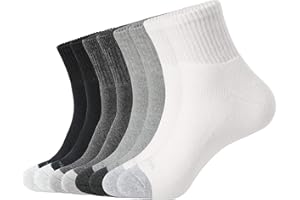 WANDER Men's Athletic Ankle Socks 3/8 Pairs Thick Cushion Running Socks for Men&Women Cotton Socks 6-9/9-12/12-15