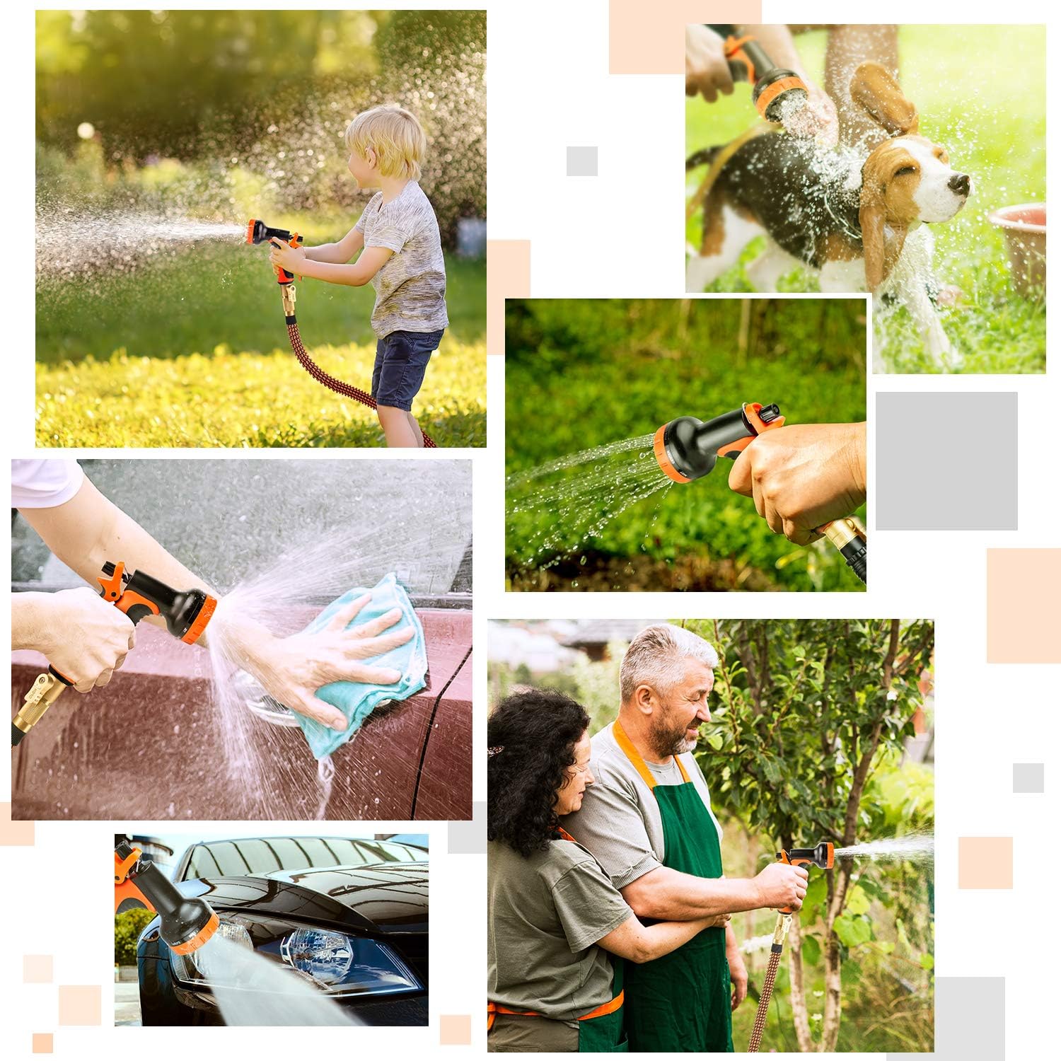 OUTZEST 50ft Expandable Garden Hose, Leakproof Lightweight Water Hose with 9 Functions Sprayer and Super Durable 3750D Fabric, Gardening Flexible Hose Pipe with Solid Brass Fittings : Garden & Outdoor