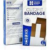 𝐂𝐮𝐭𝟐𝐅𝐢𝐭 𝐀𝐝𝐡𝐞𝐬𝐢𝐯𝐞 𝐁𝐚𝐧𝐝𝐚𝐠𝐞𝐬 - Flexible Fabric Bandage for Wound Care and First Aid, Long Lasting &amp; Breathable - Custom Size for Minor Cuts and Scrapes, 1 Meter Long (Large)