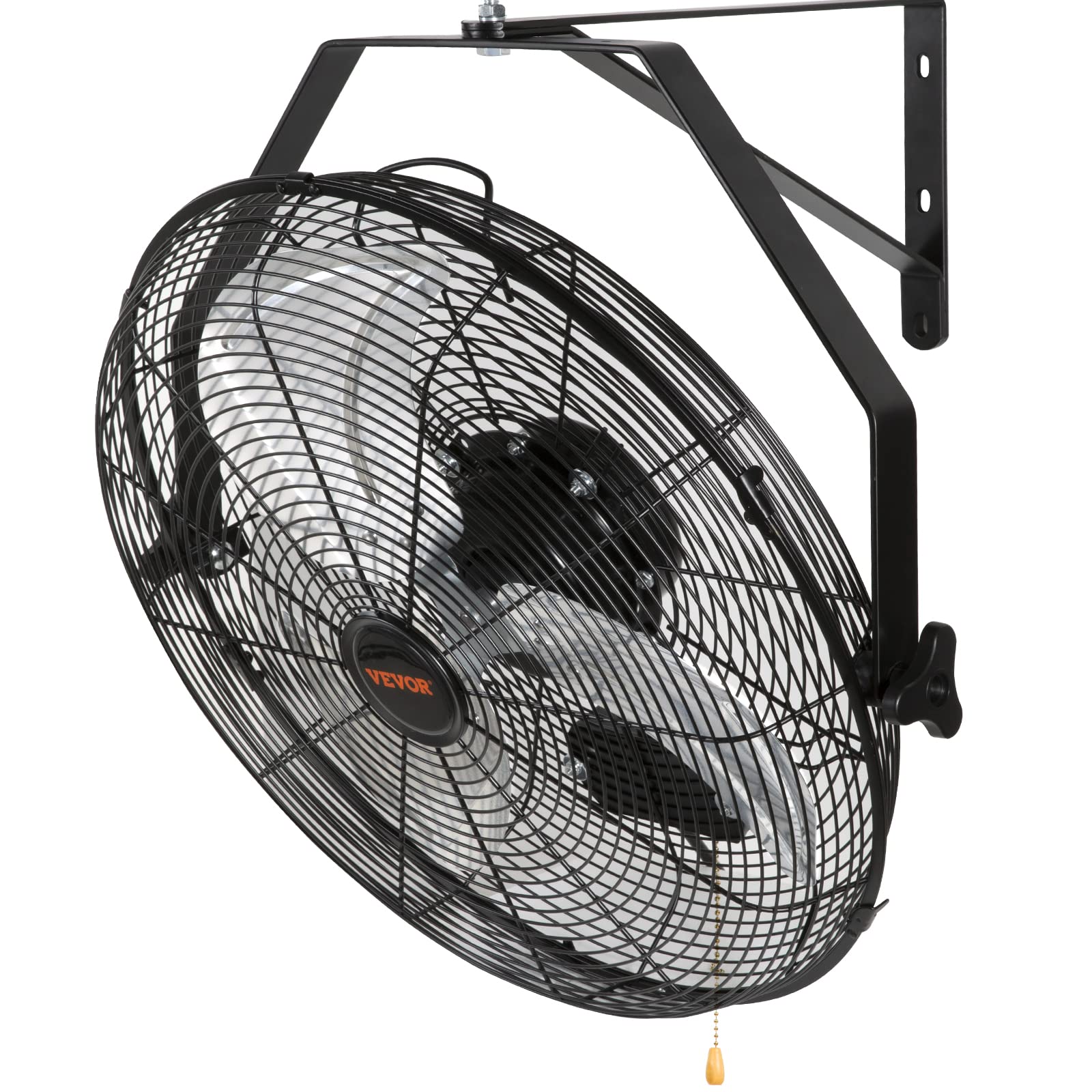 VEVOR Ventilador de montaje en pared de 18 pulgadas, 3 velocidades IP44 a prueba de agua, máx. Ventilador de pared de 4150 CFM para exteriores, comerciales, residenciales, invernaderos, talleres, patios, negro, con certificación ETL