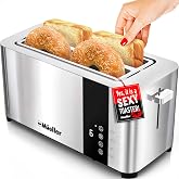 Mueller UltraToast Stainless Steel Toaster 4 Slice – Extra-Wide 1.6" Slots | For Artisan Bread, Bagels & Frozen Waffles, 6 Br