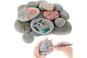 CYEAH 50 Pcs Large Rocks for Painting, 25 Pcs 2-3” & 25 Pcs 3-4” River Rocks Painting Stones, Smooth Flat Rock, Natural Rock 