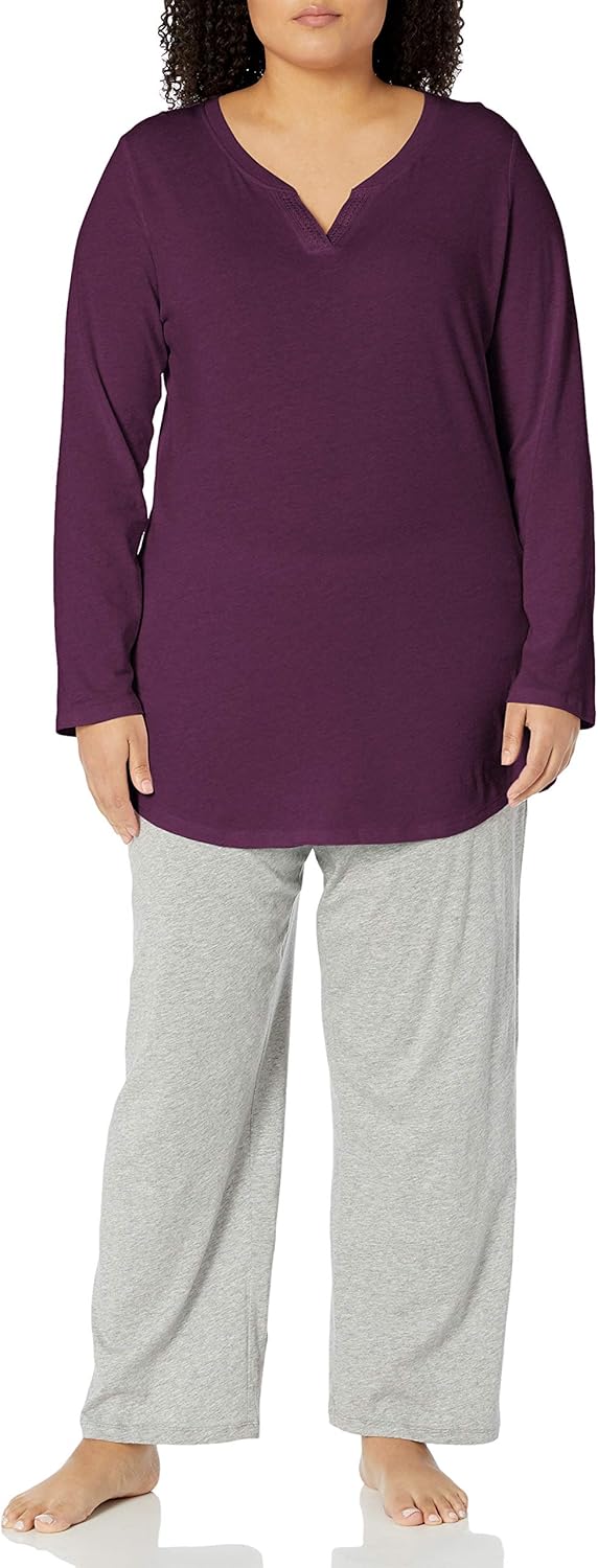 JUST MY SIZE Women's Plus Size Split Neck Tunic at  Women’s Clothing store
