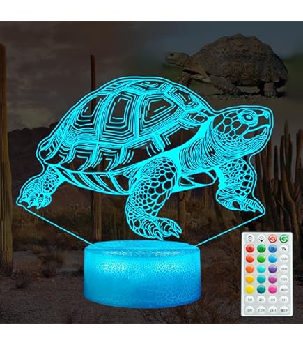 ZXBLAQ 3D Sea Turtles Crystal Ball Night Light, Upgraded 3.15 Inch