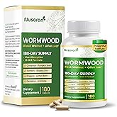 Premium Wormwood - 12-in-1 with Black Walnut, Olive Leaf, Pumpkin Seed, Turmeric - Max Absorption - 180 Capsules - Non-GMO, Gluten-Free, Lab Tested