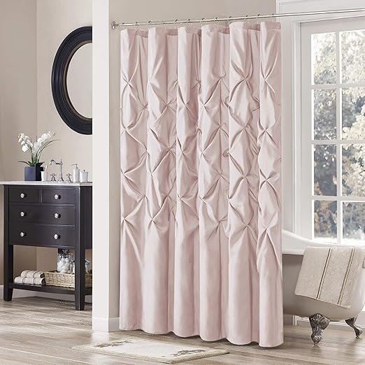 Amazon Com Madison Park Laurel Bathroom Shower Large Tufted Luxurious Design Modern Glamorous Privacy Bath Fabric Curtains 72 X72 Blush Home Kitchen