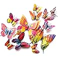 OPSEAM Butterfly Wall Decor 24/48 PCS, 3D Butterflies Stickers for Party Decorations with Magnets(Multiple Colour, 24)
