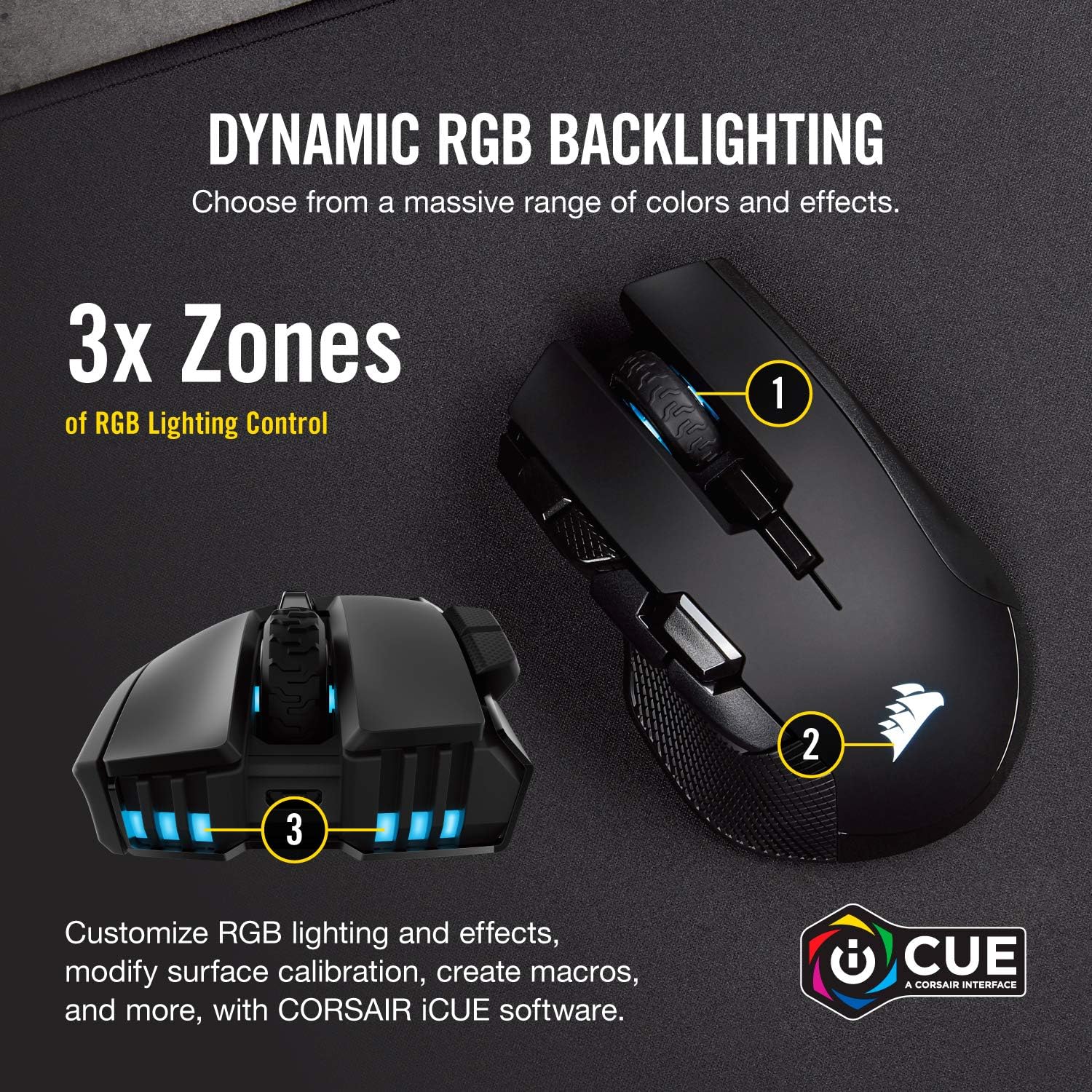 Corsair Ironclaw Wireless RGB - FPS and MOBA Gaming Mouse - 18,000 DPI Optical Sensor - Sub-1 ms SLIPSTREAM Wireless: Computers & Accessories